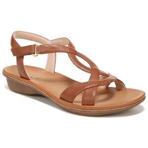 SOUL Naturalizer Women Solo Slingback Cross Strap Sandal Size US 9M Toffee Brown